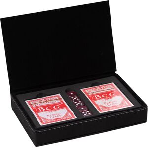 Bey-Berk Arthur Black Playing Card & Dice Set NoColor NoSize