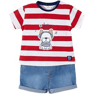 Mayoral Striped Puppy Set Red 2M-4M