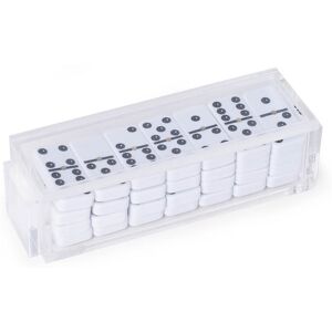 Bey-Berk 28pc Acrylic Domino Set Clear Medium