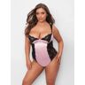 Fredericks Of Hollywood Ilana Satin And Lace Teddy - zephyrblack - L - female