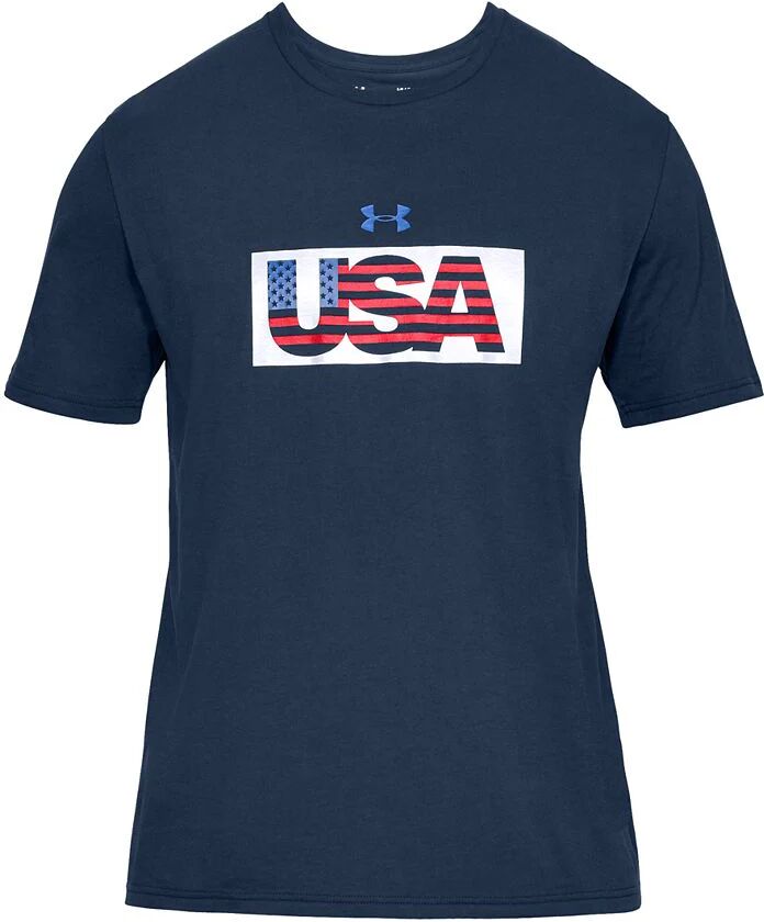 Under Armour Men's T-Shirt Loose Usa Graphic Tee Blue Size Small