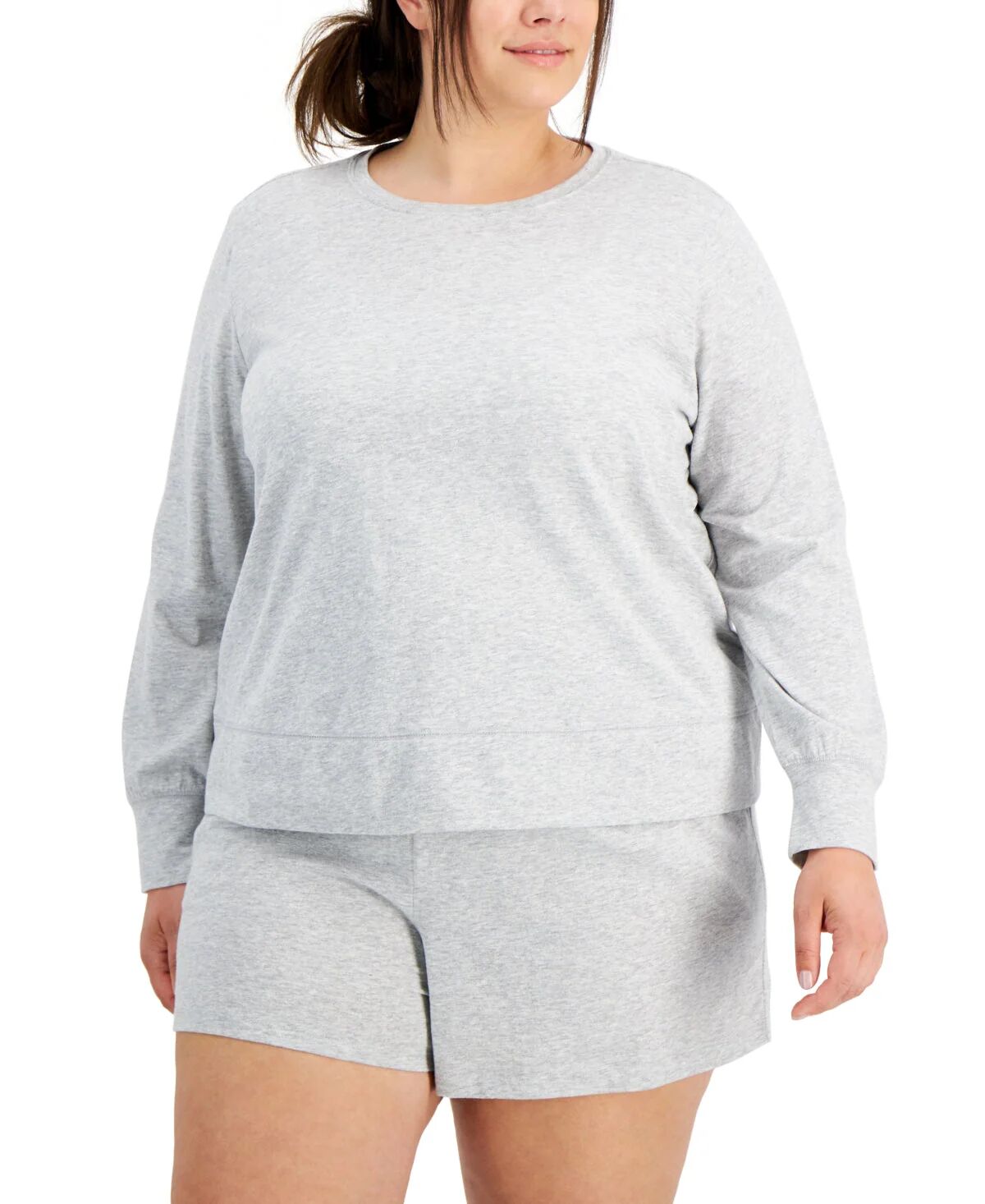ID Ideology Women's Retro Recycled Long Sleeve Top Gray Size 3X