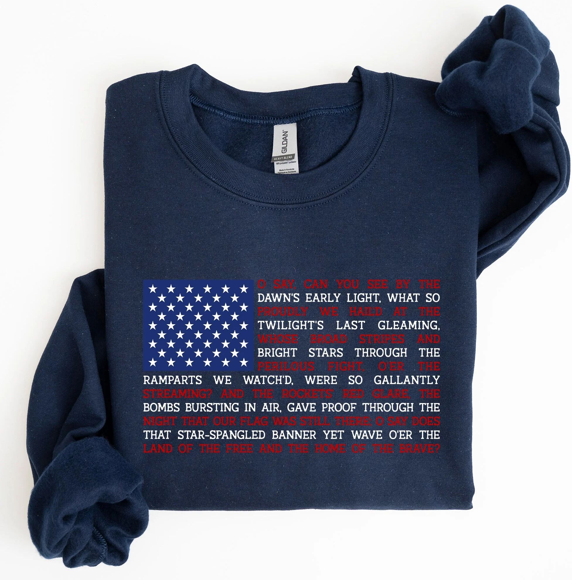 Refinery No. 1 American Flag, Anthem, Patriotic, 4th of July Sweatshirt Large