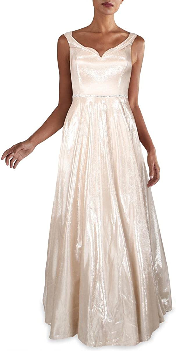 Say Yes to the Prom Women's v Neck Jewel Evening Dress Ivory Size 1