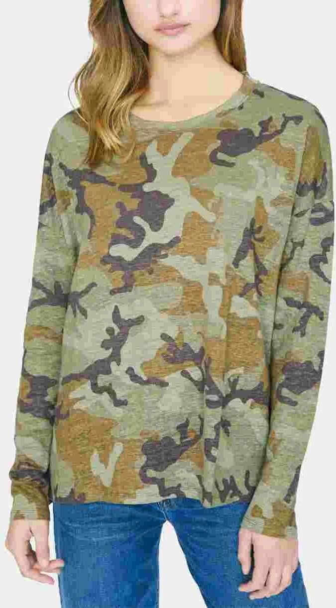 Sanctuary Clothing Sanctuary Women's Carlee Camo Tee Mineral Camo Green Size Medium