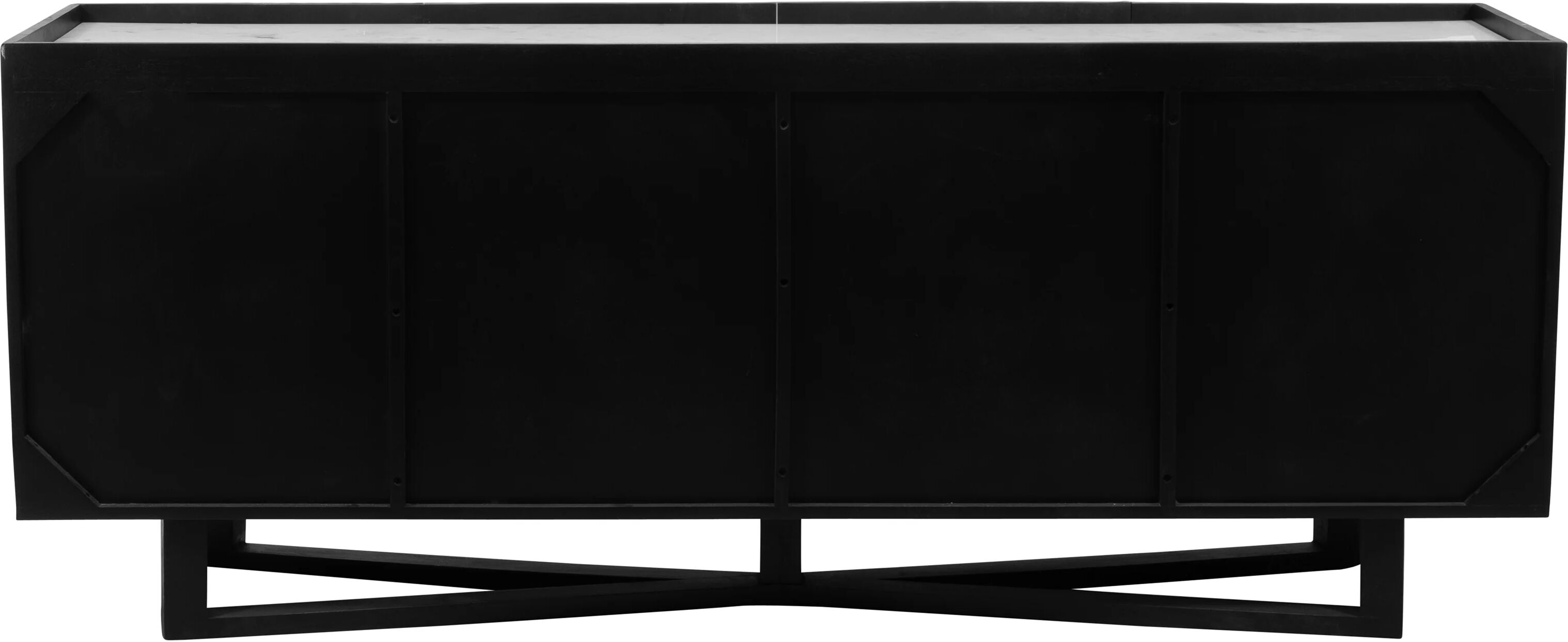 SAGEBROOK HOME 69" 4-door Fluted Sideboard, Black