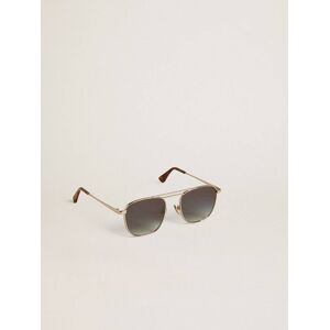 Golden Goose - Aviator Style Sunglasses With Silver Frame And Blue Lenses, Woman, Size: U