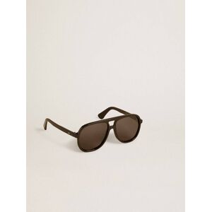 Golden Goose - Aviator Style Sunglasses With Black Frame And Lenses, Man, Size: U