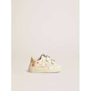 Golden Goose - Baby School In Nappa Leather With Pink Rose Motif And White Suede Star, , Size: 17