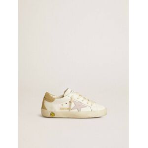 Golden Goose - Super-star Junior With Lilac Leather Star And Glitter Heel Tab, , Size: 24