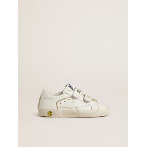 Golden Goose - Junior Old School In White Leather With Gold Details, , Size: 23