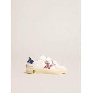 Golden Goose - Junior May School In Leather With Glitter Star And Heel Tab, , Size: 26