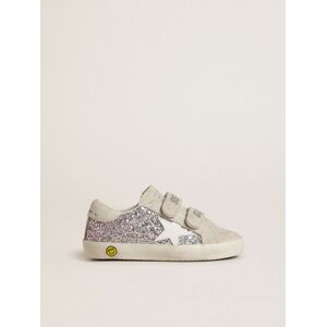 Golden Goose - Young Old School In Silver And Pink Glitter With White Leather Star, , Size: 29