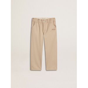 Golden Goose - Girls' Beige Cotton Pants With Embroidery, , Size: 4
