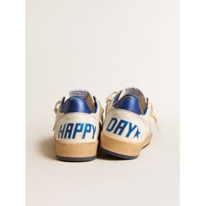 Golden Goose - Men's Ball Star Wishes In White Nappa Leather With A Bright Blue Star And Heel Tab, Man, Size: 44