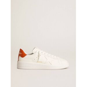Golden Goose - Men's Purestar With White Leather Star And Orange Heel Tab, Man, Size: 47