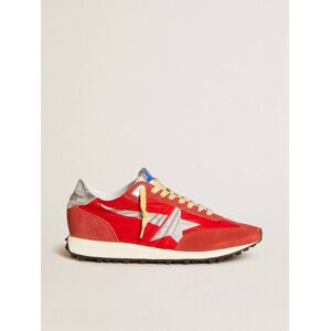 Golden Goose - Men’s Marathon With Red Nylon Upper And Silver Star, Man, Size: 46
