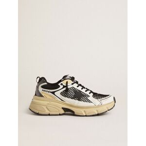 Golden Goose - Men’s Lightstar In White Leather And Black Mesh With Black Tpu Star, Man, Size: 47