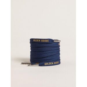 Golden Goose - Navy Blue Cotton Laces With Contrasting Gold Logo, Man, Size: 120