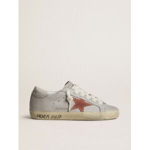 Golden Goose - Women's Super-star Ltd In Gray Leather With Brick-red Suede Star, Woman, Size: 41