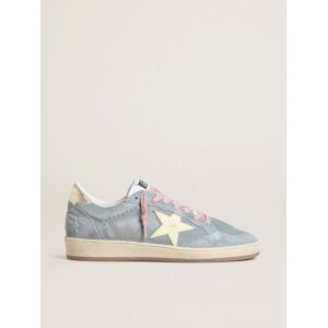 Golden Goose - Women's Ball Star In Powder-blue Suede With Cream-colored Leather Star, Woman, Size: 42