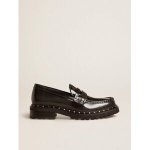 Golden Goose - Women’s Chunky Loafers In Studded Black Leather, Woman, Size: 35