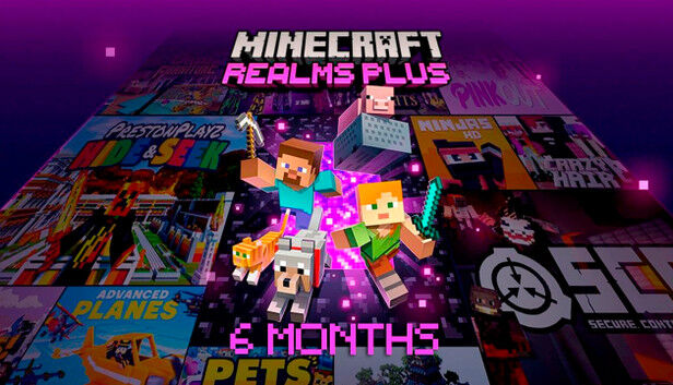 Microsoft Minecraft Realms Plus - 6 month subscription (for Bedrock Edition)