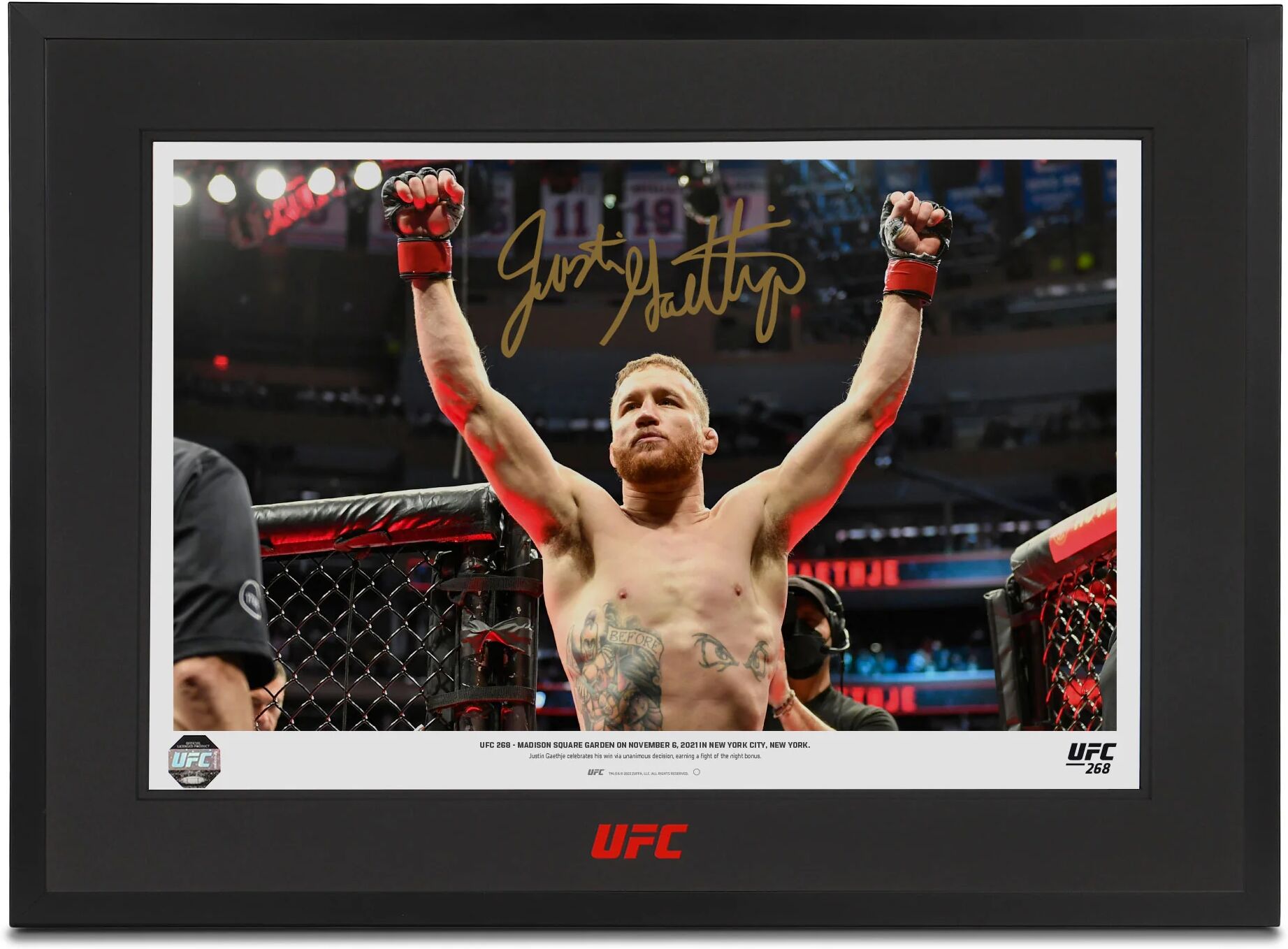 UFC Collectibles Justin Gaethje Signed Photo UFC 268