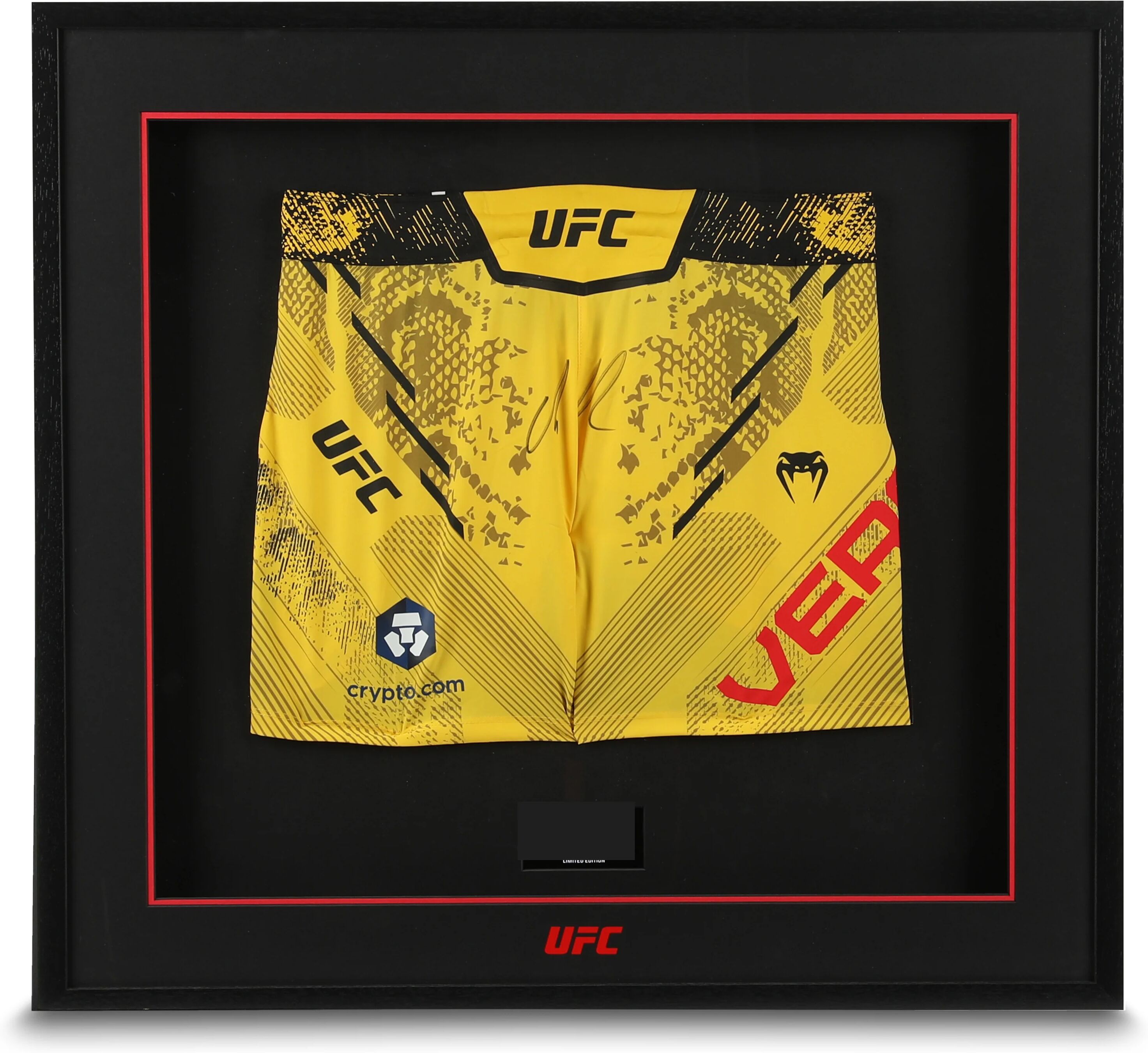 UFC Collectibles Marlon Vera Signed Yellow Venum Adrenaline Shorts