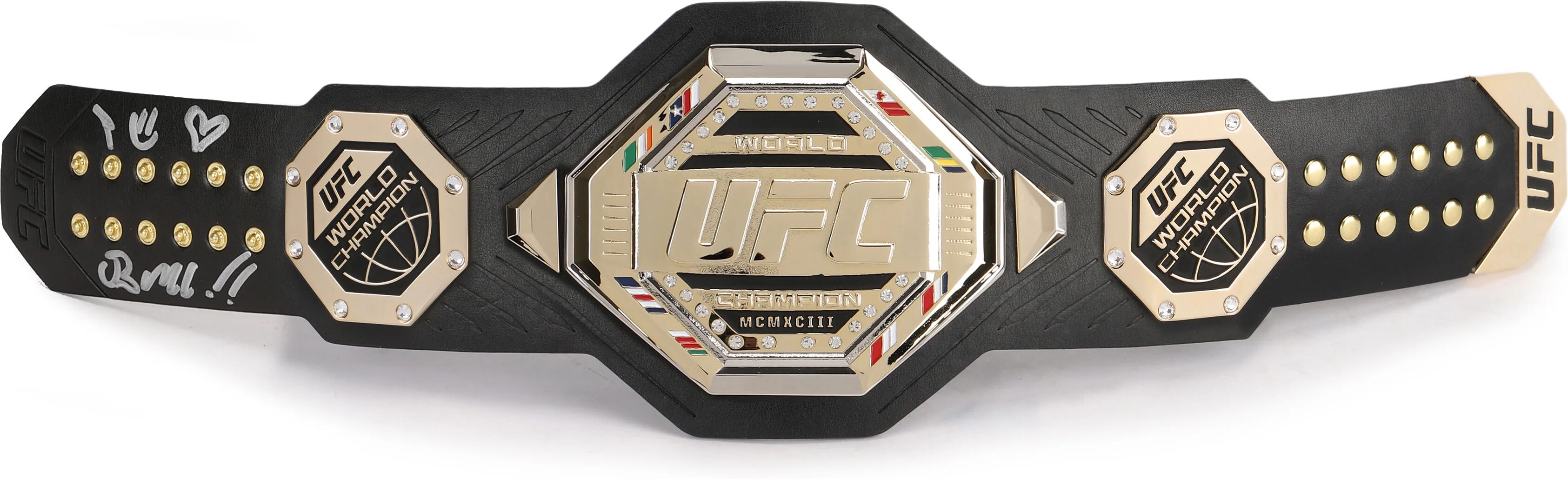 UFC Collectibles Brandon Moreno Signed UFC Legacy Championship Desktop Belt