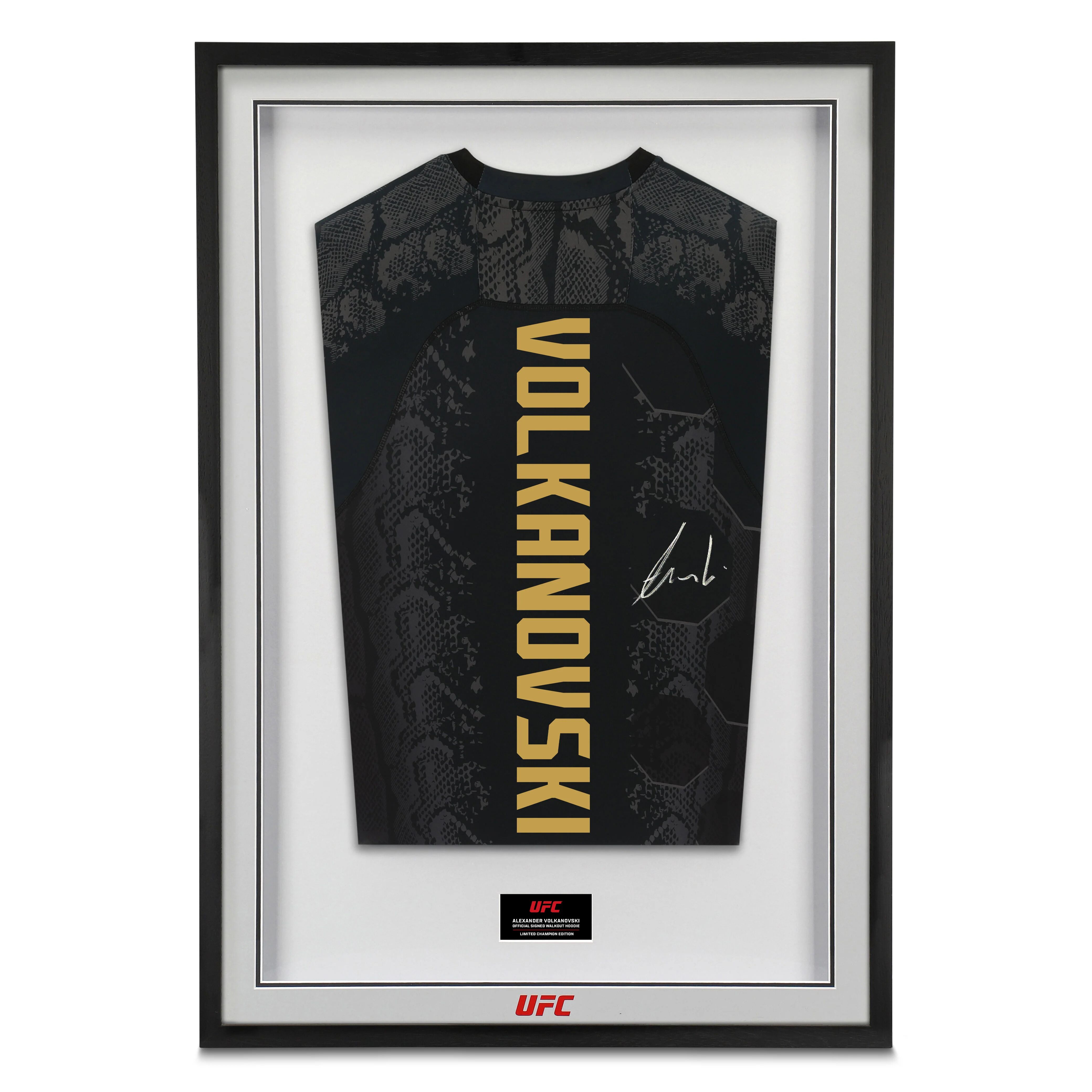 UFC Collectibles Alexander Volkanovski Signed Black & Gold Venum Adrenaline Hoodie