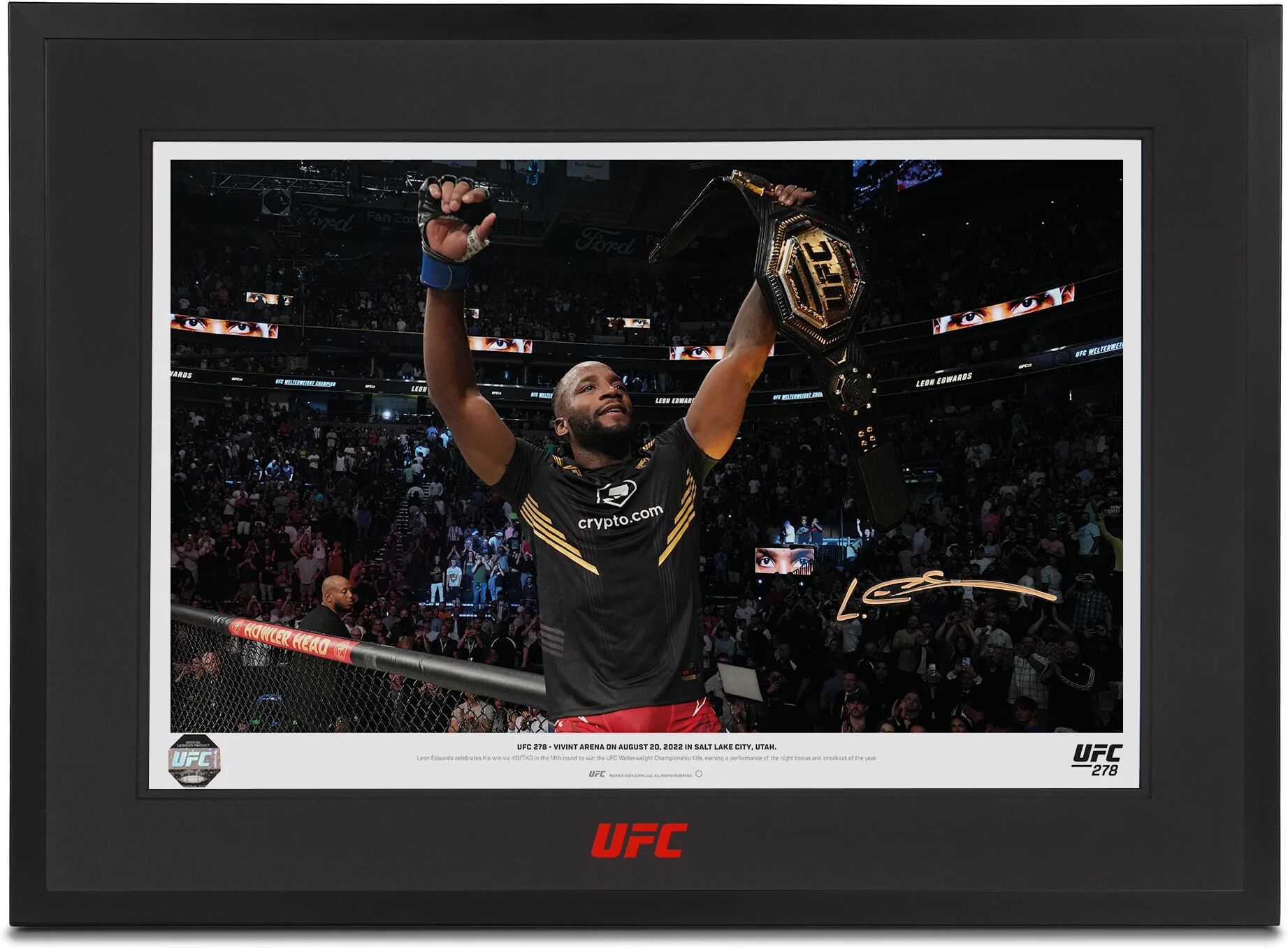 UFC Collectibles Leon Edwards Signed Photo UFC 278