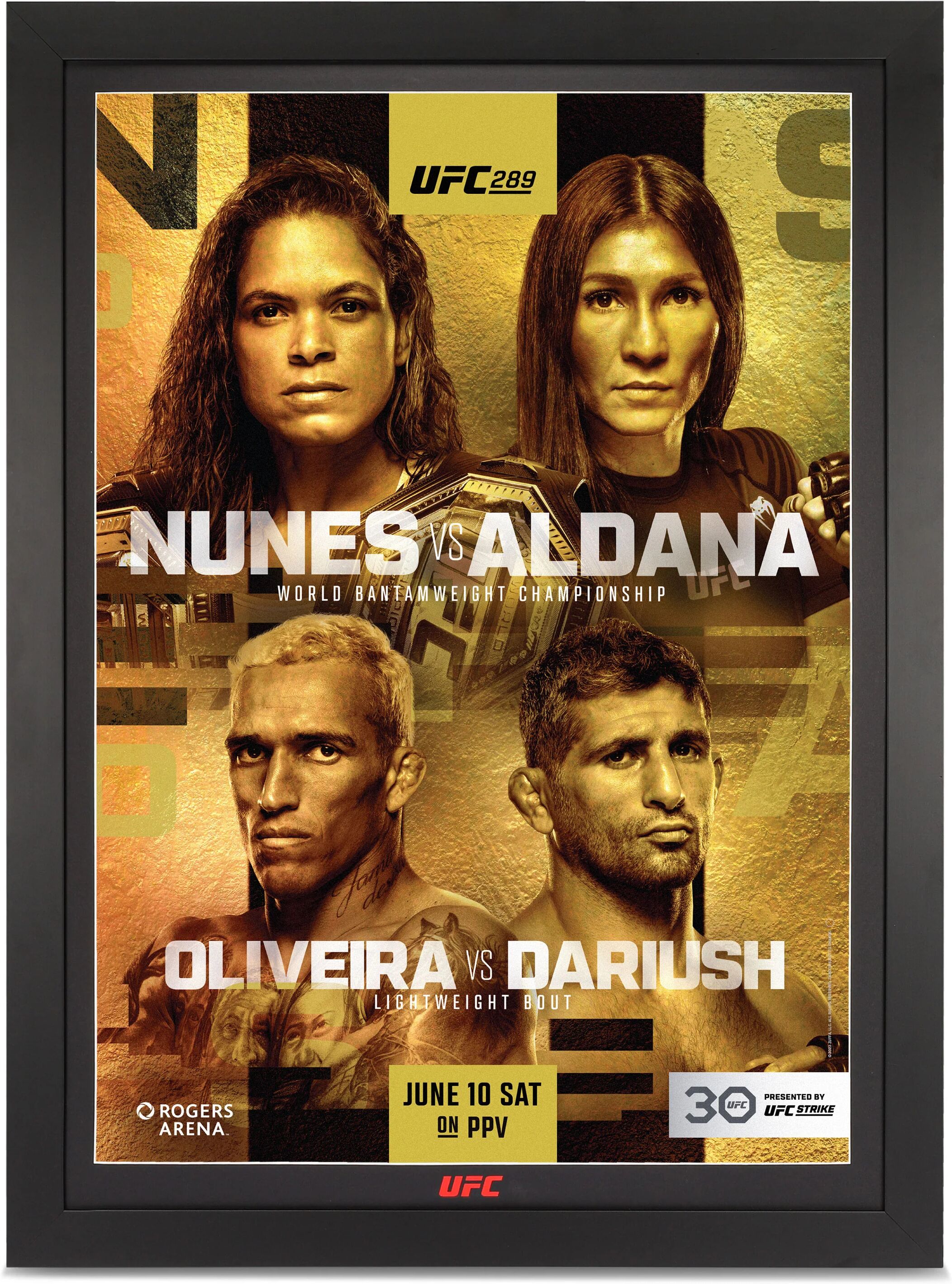 UFC Collectibles UFC 289: Nunes vs Aldana Autographed Event Poster - Framed