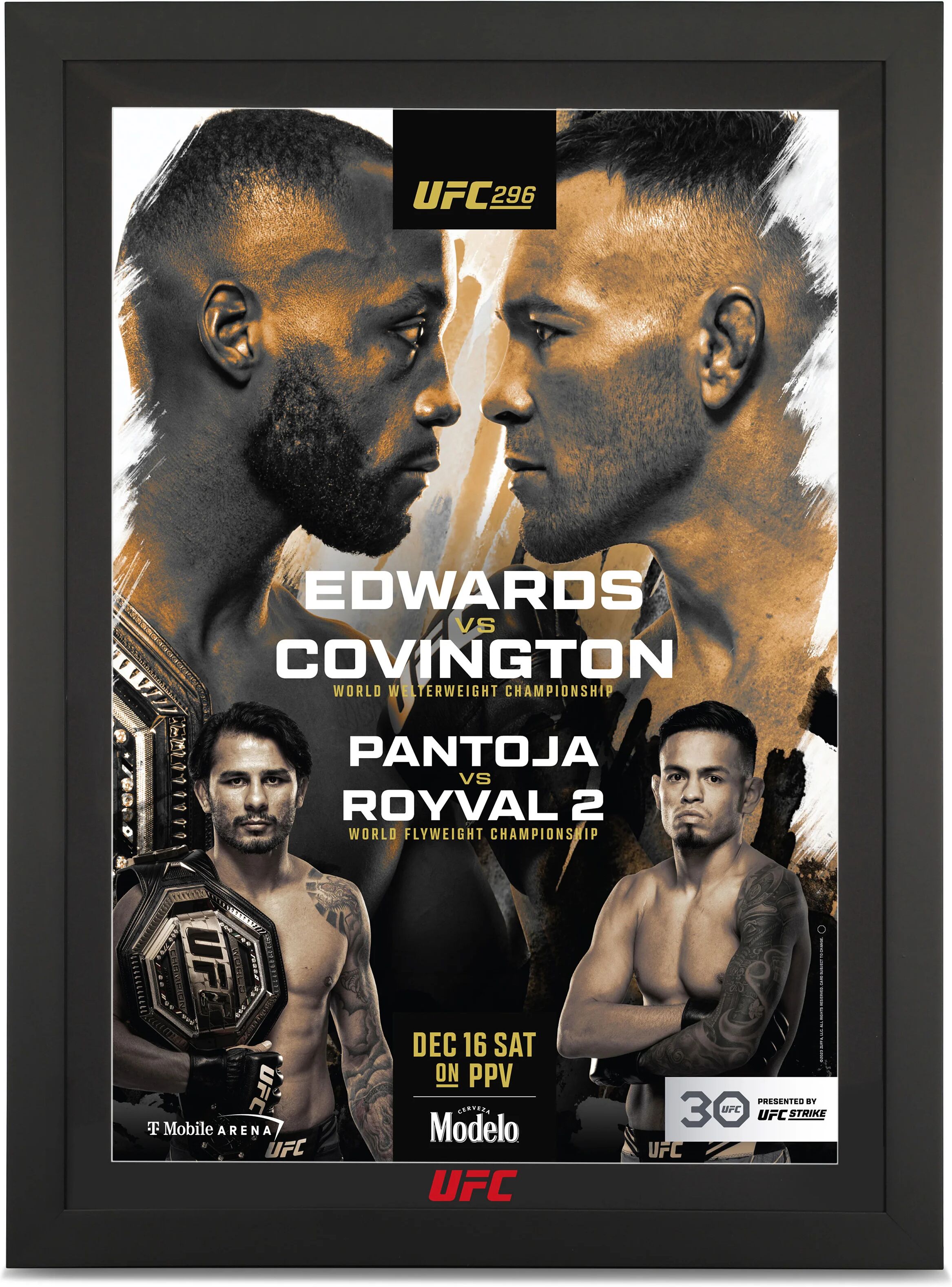 UFC Collectibles UFC 296: Edwards vs Covington Autographed Poster