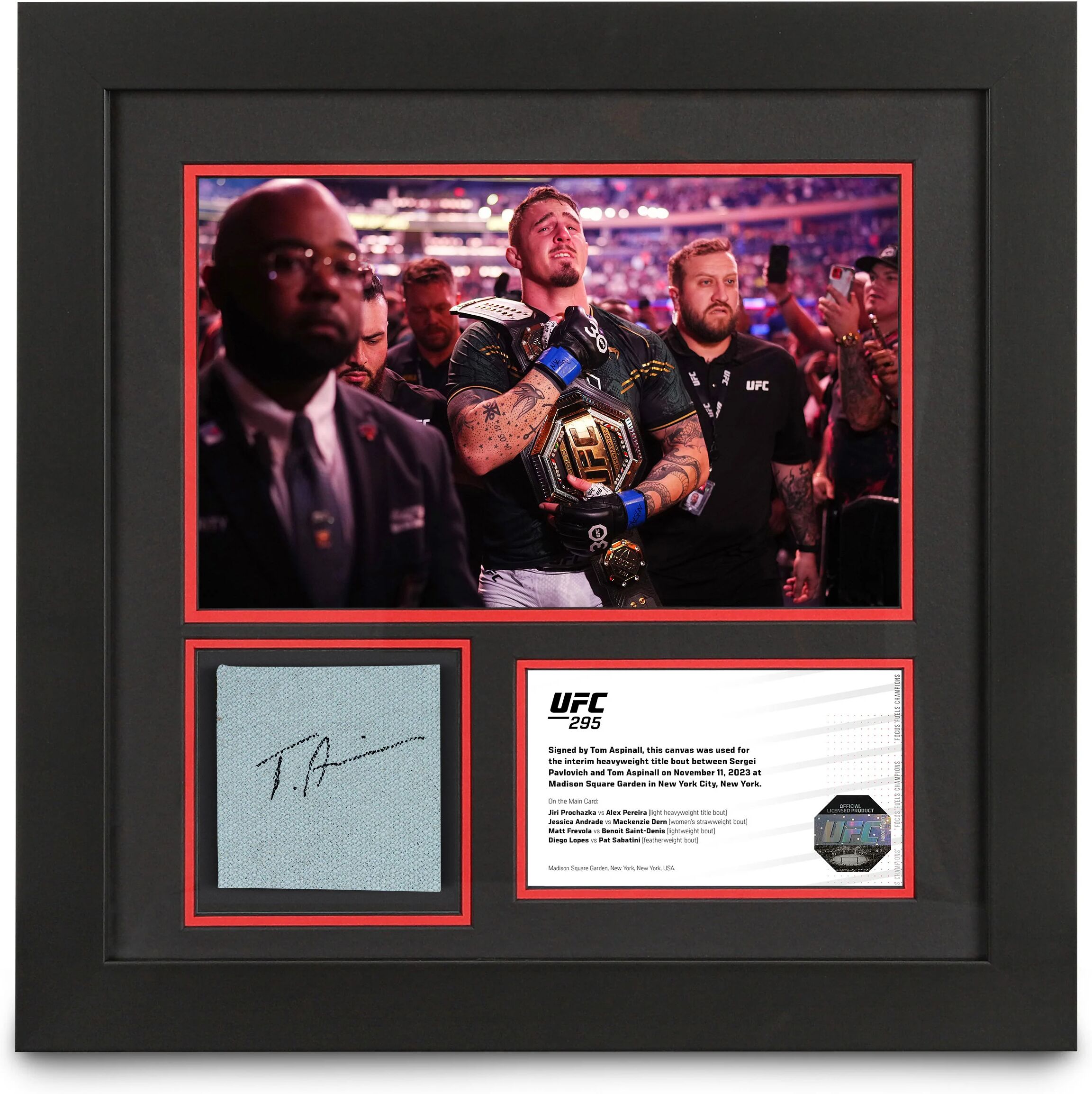 UFC Collectibles Tom Aspinall Signed Canvas & Photo UFC 295