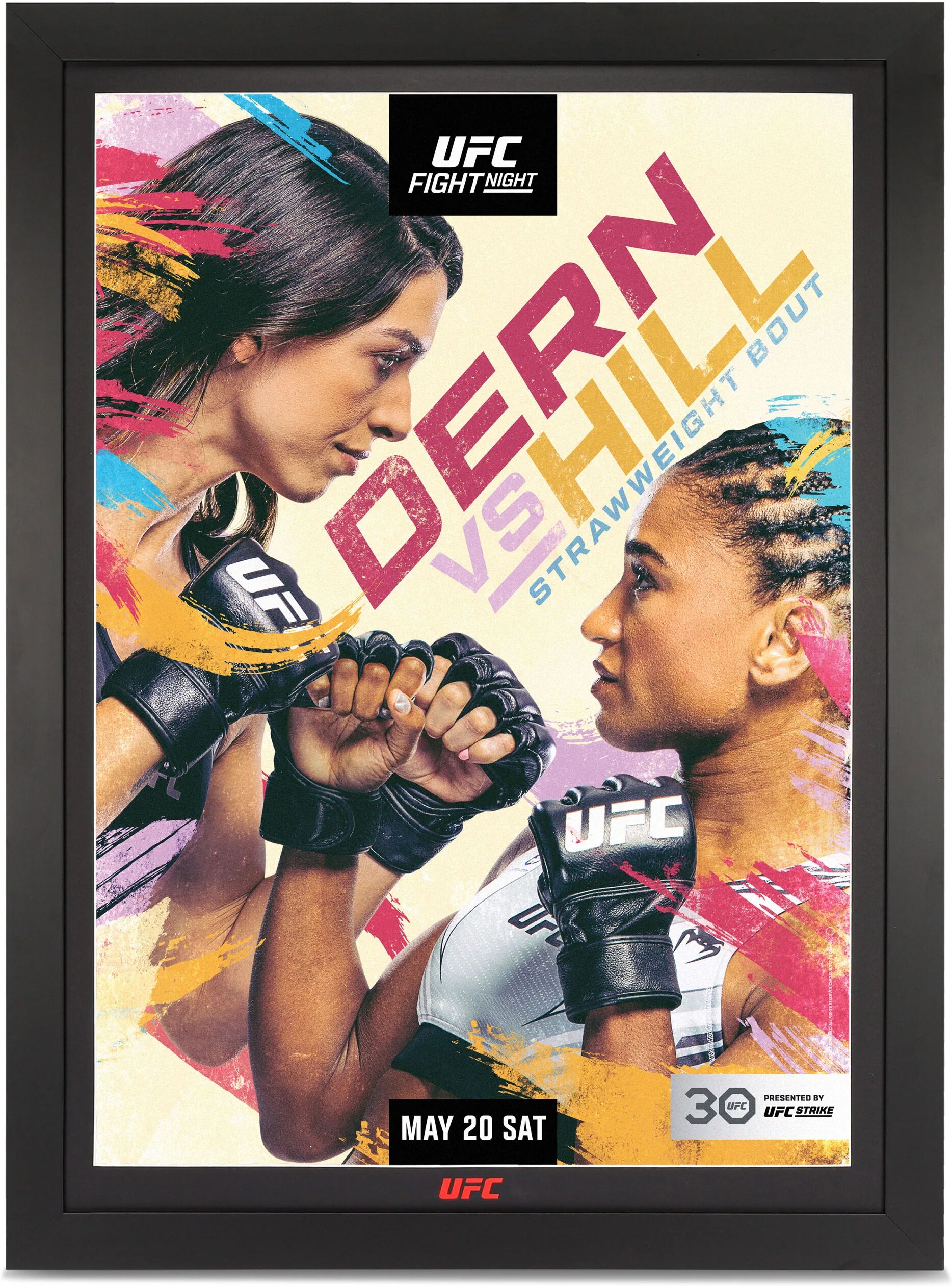 UFC Collectibles UFC Fight Night: Dern vs Hill Autographed Event Poster