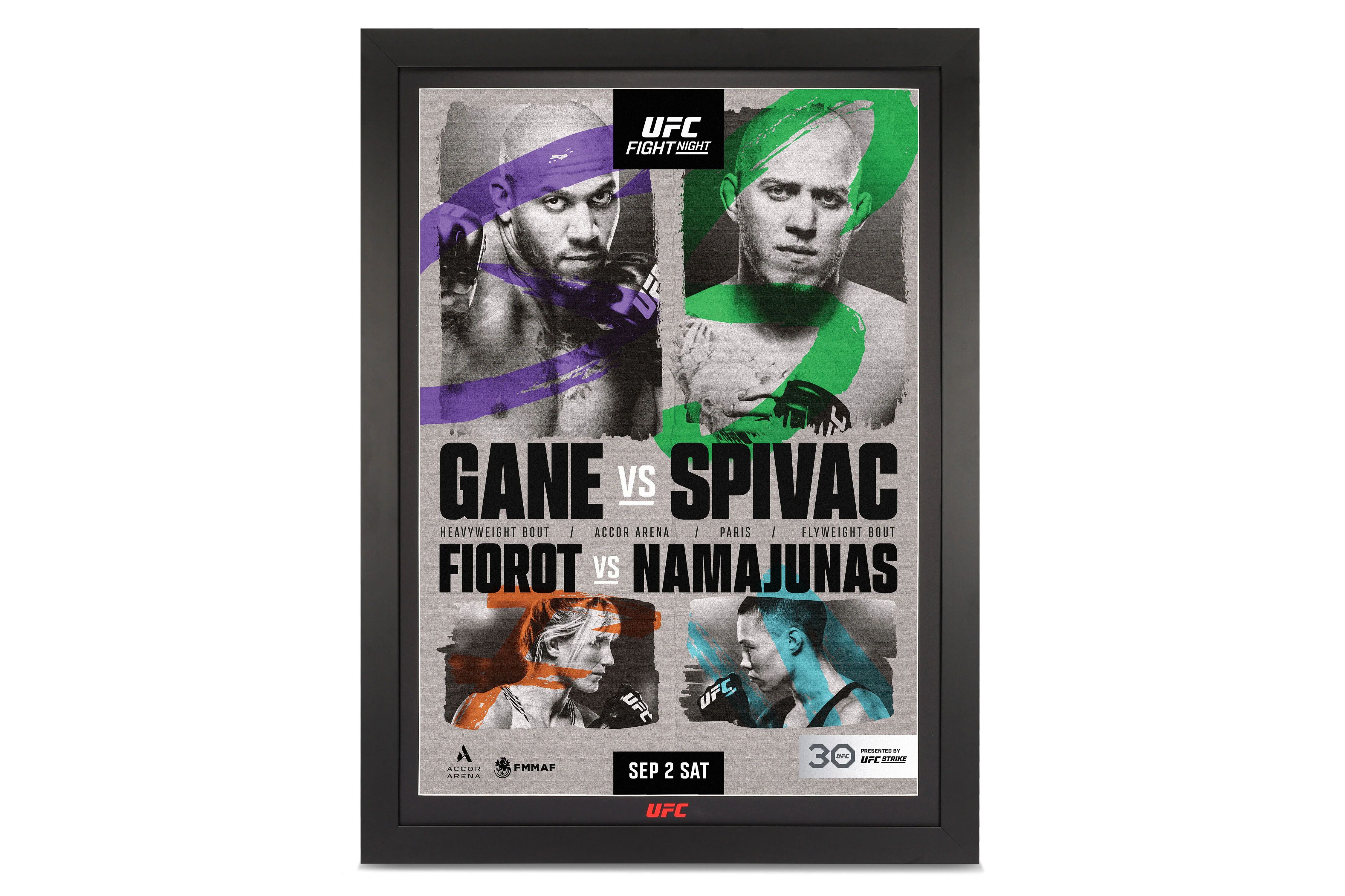 UFC Collectibles UFC Fight Night: Gane vs Spivac Autographed Event Poster