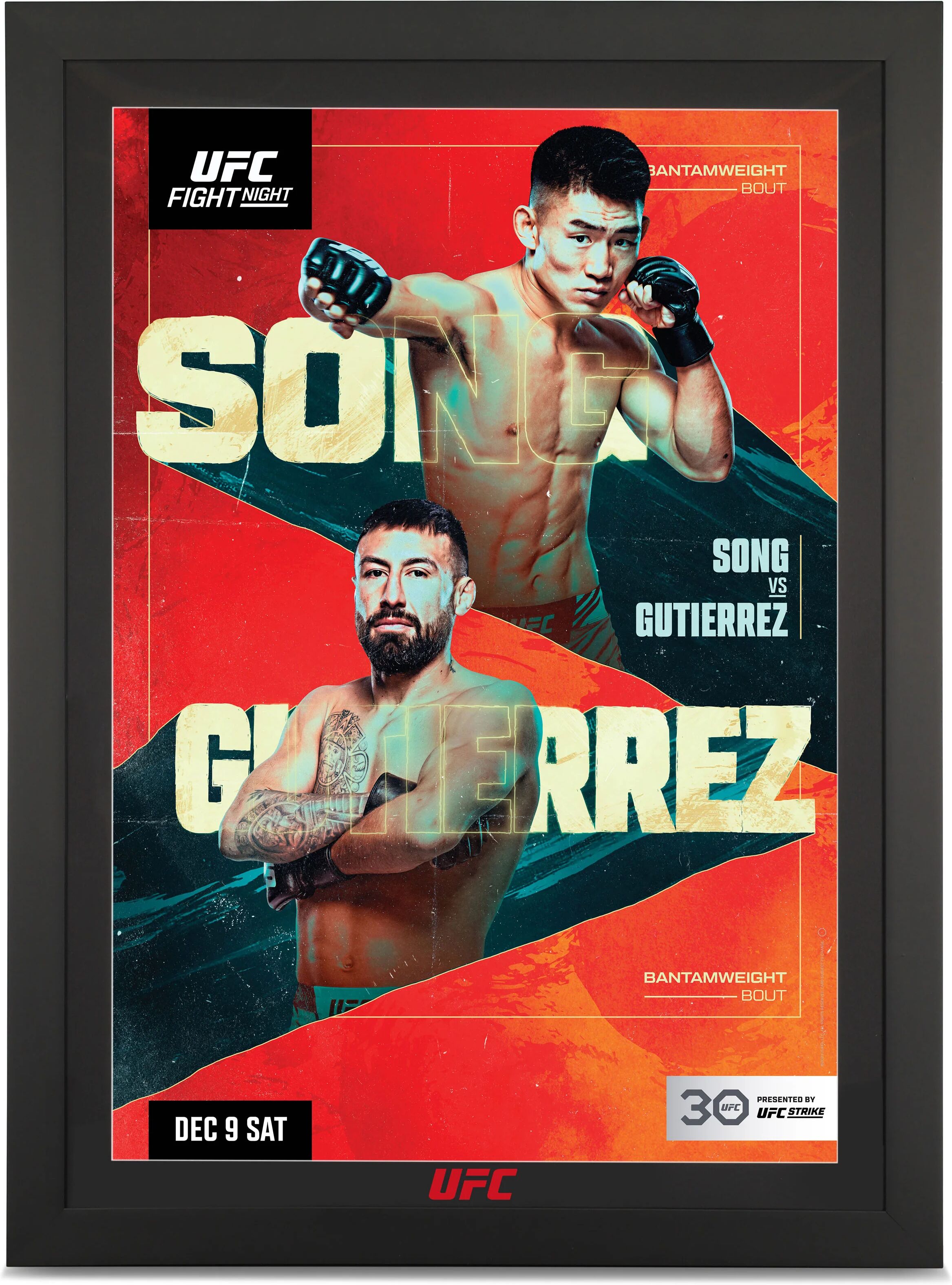 UFC Collectibles UFC Fight Night: Song vs Gutiérrez Autographed Poster