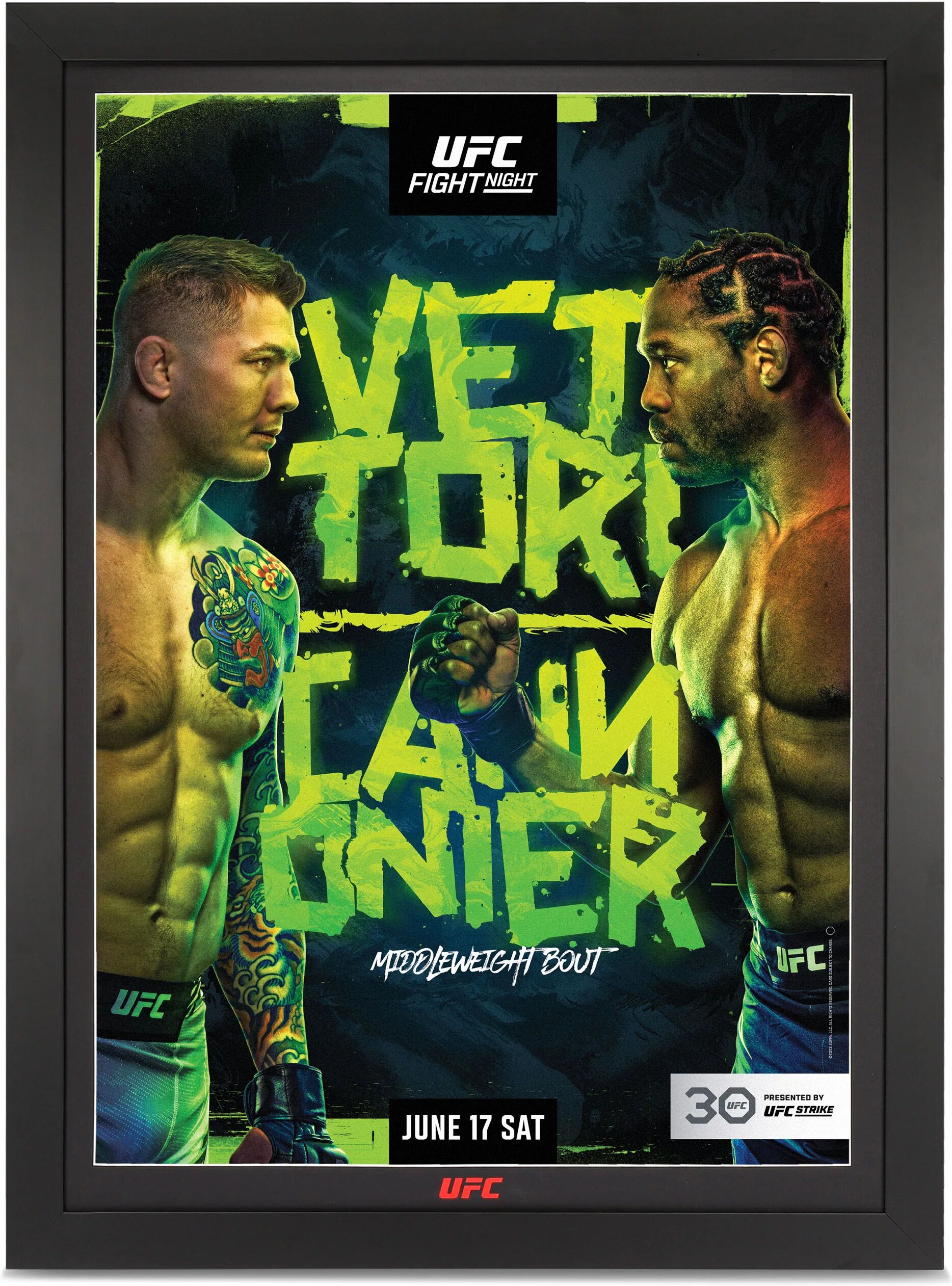 UFC Collectibles UFC Fight Night: Vettori vs Cannonier Autographed Event Poster