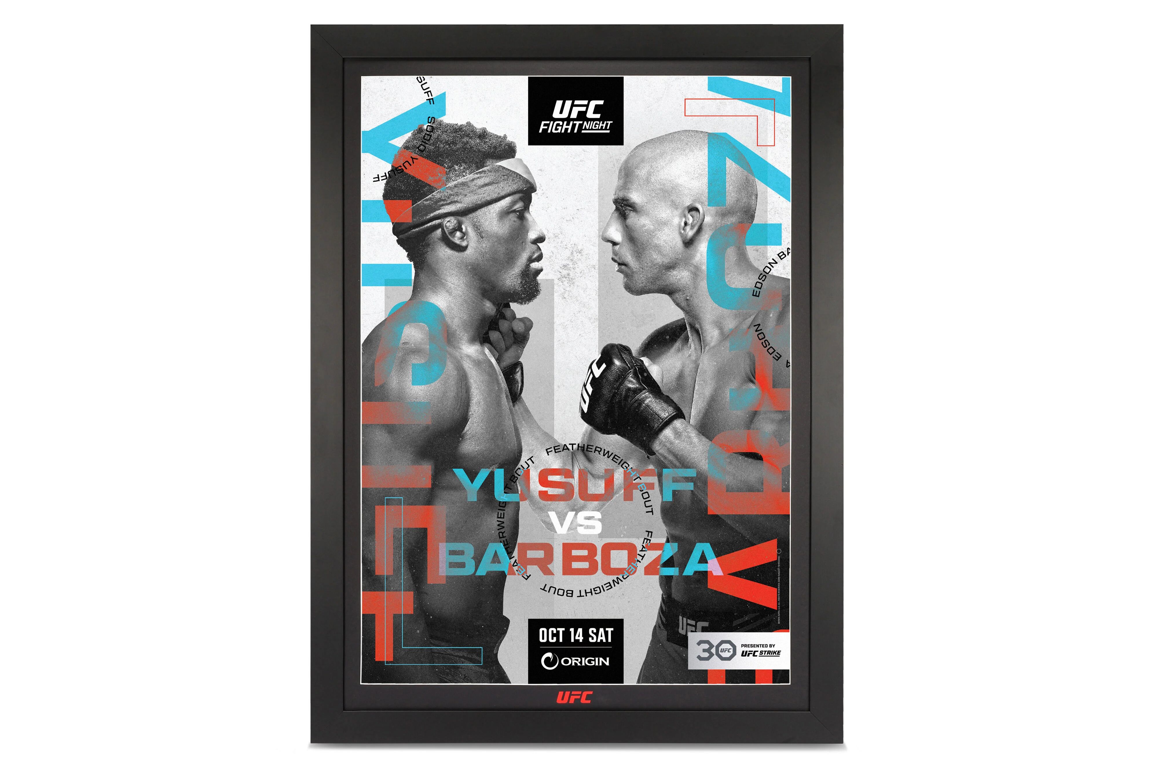 UFC Collectibles UFC Fight Night: Yusuff vs Barboza Autographed Event Poster