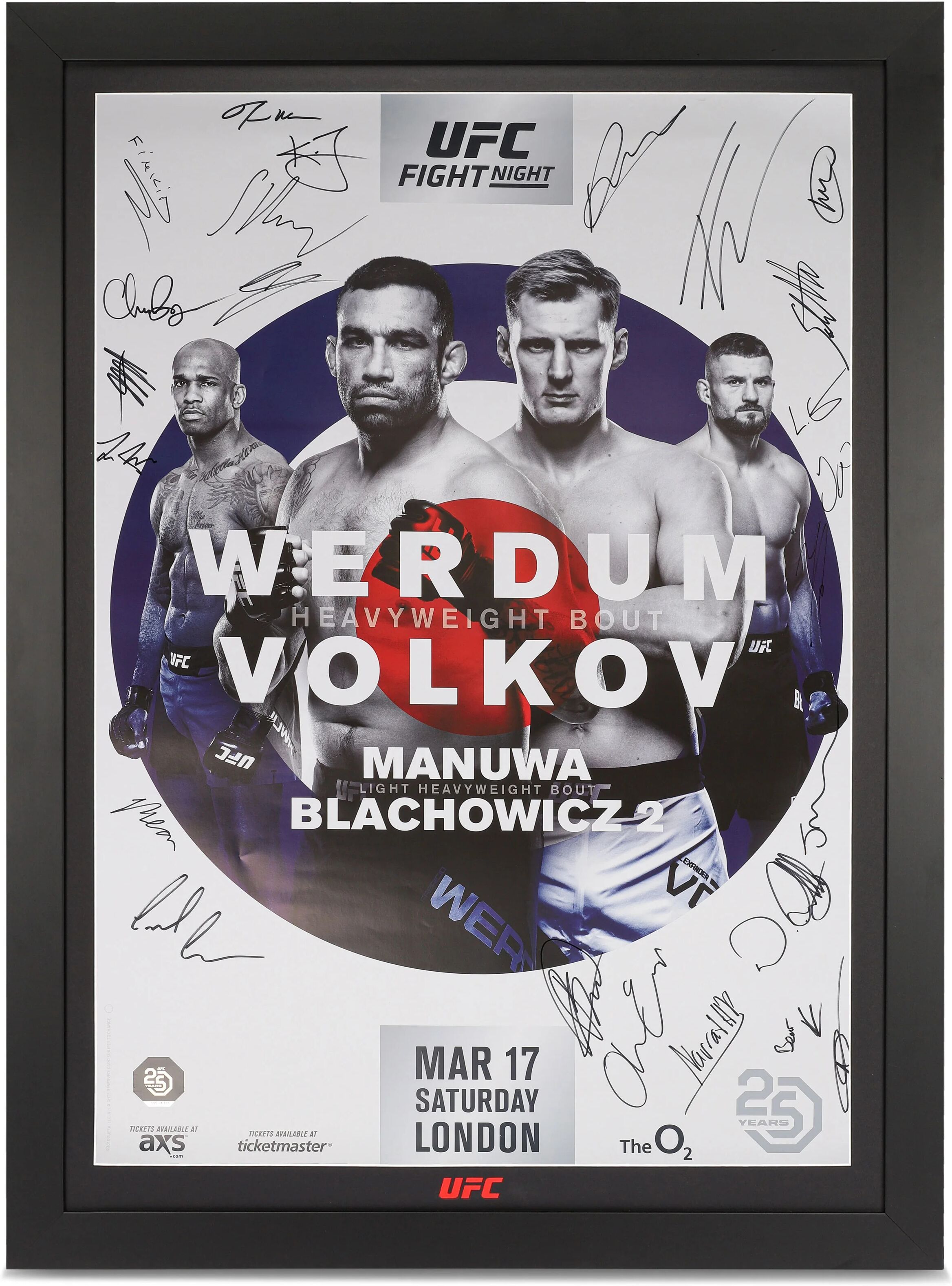 UFC Collectibles UFC Fight Night: Werdum vs Volkov Autographed Event Poster