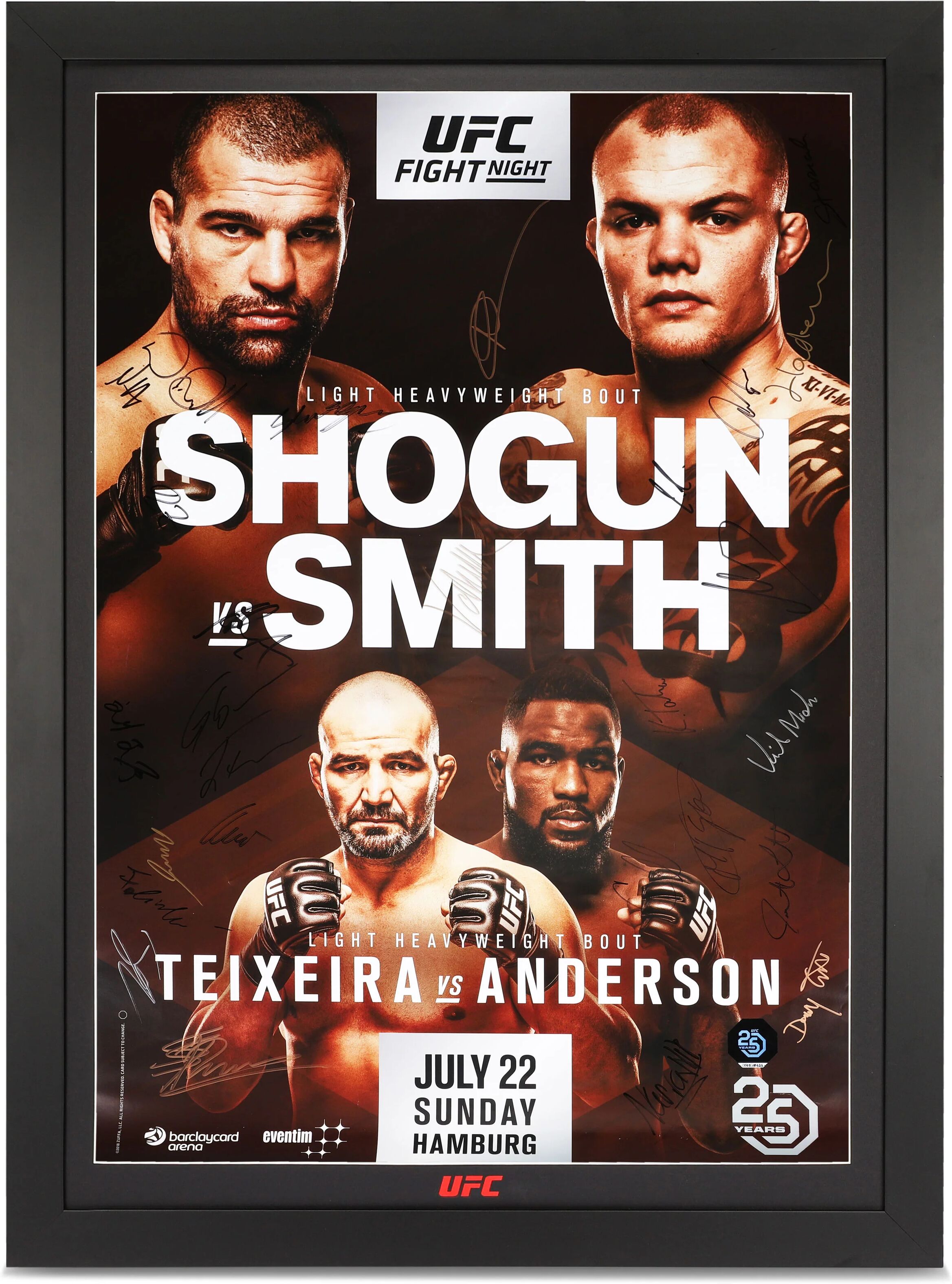 UFC Collectibles UFC Fight Night: Shogun vs Smith Autographed Event Poster