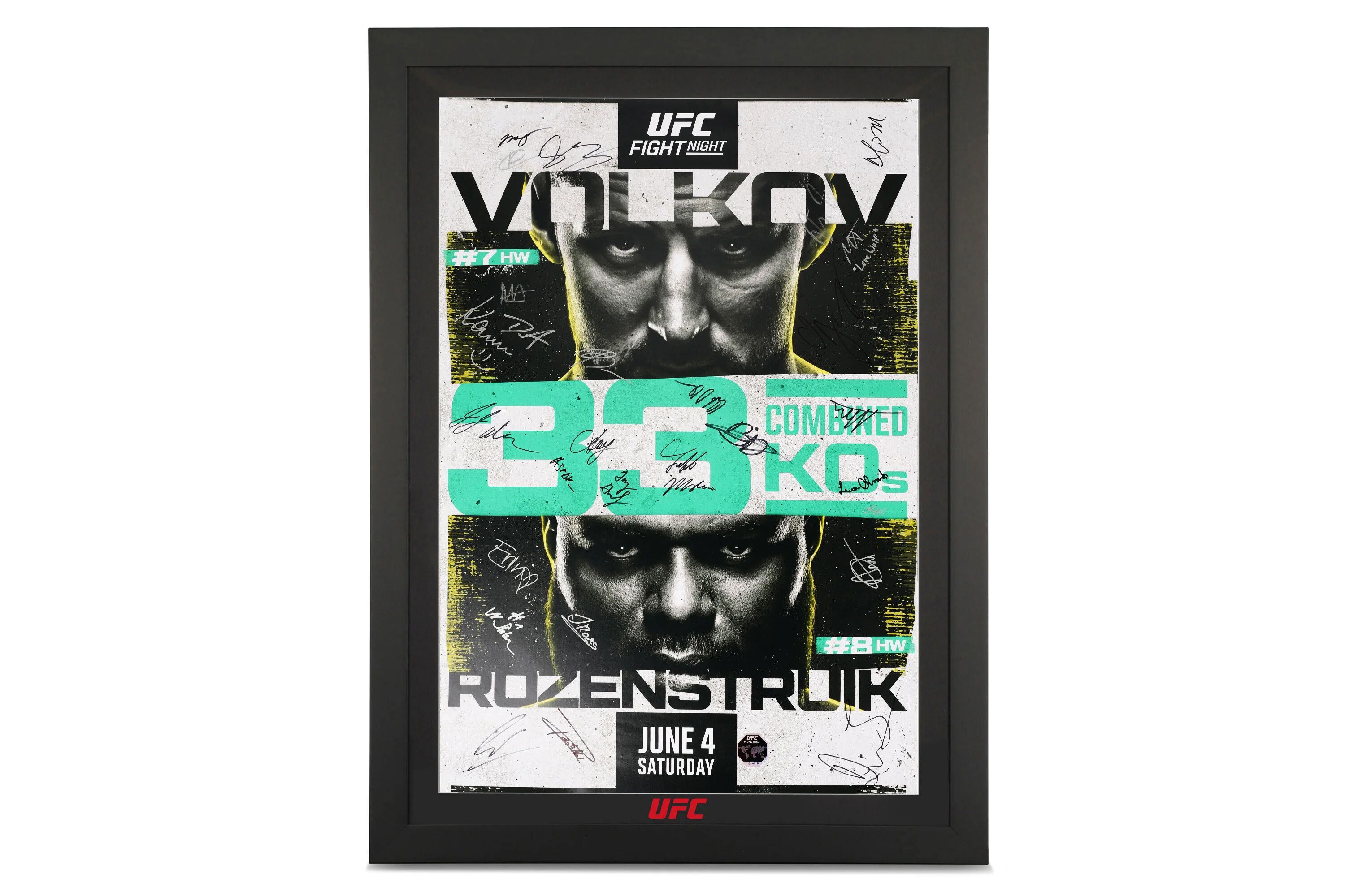 UFC Collectibles UFC Fight Night: Volkov vs Rozenstruik Autographed Event Poster