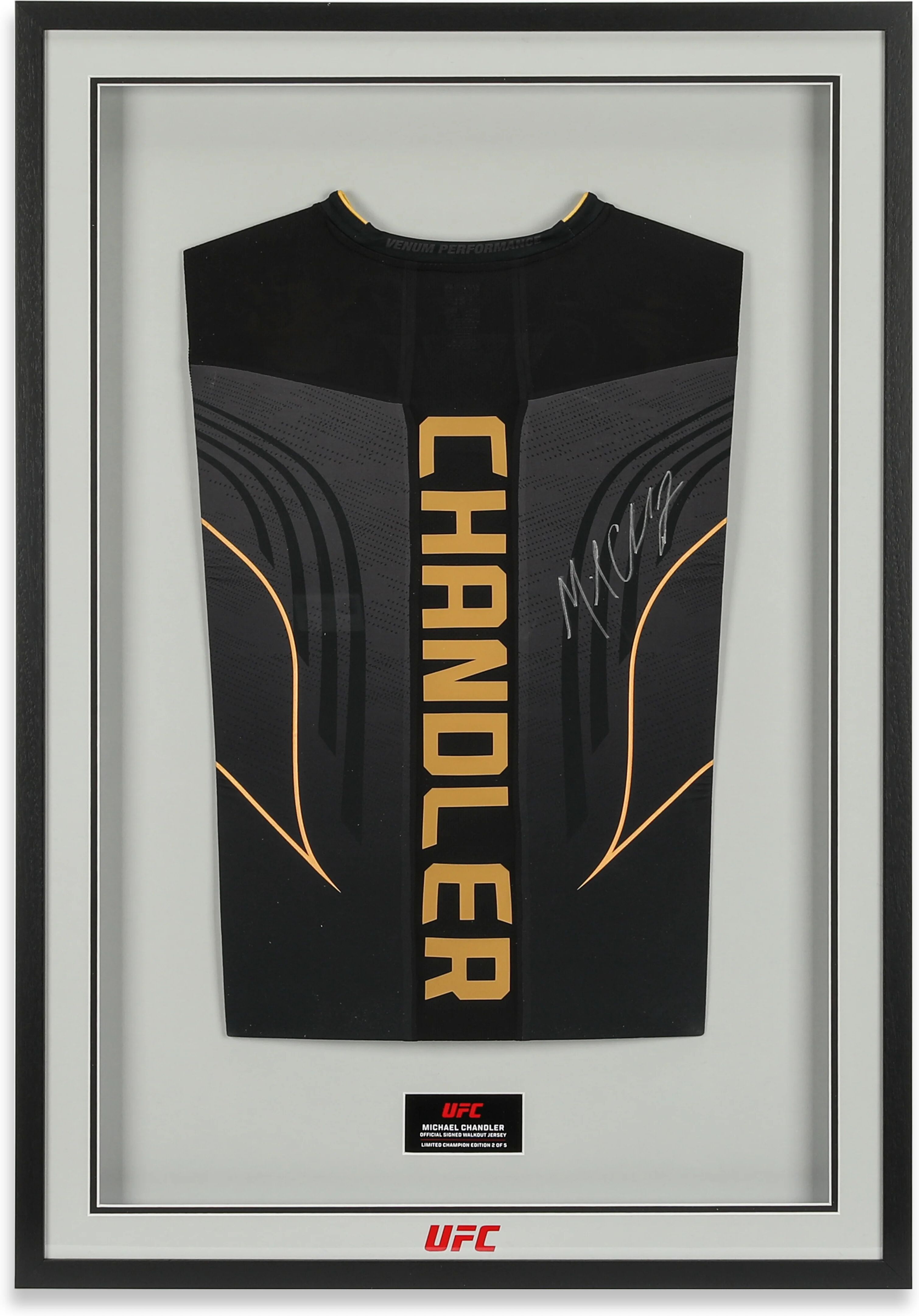 UFC Collectibles Michael Chandler Signed Black Venum Fight Night 2.0 Jersey