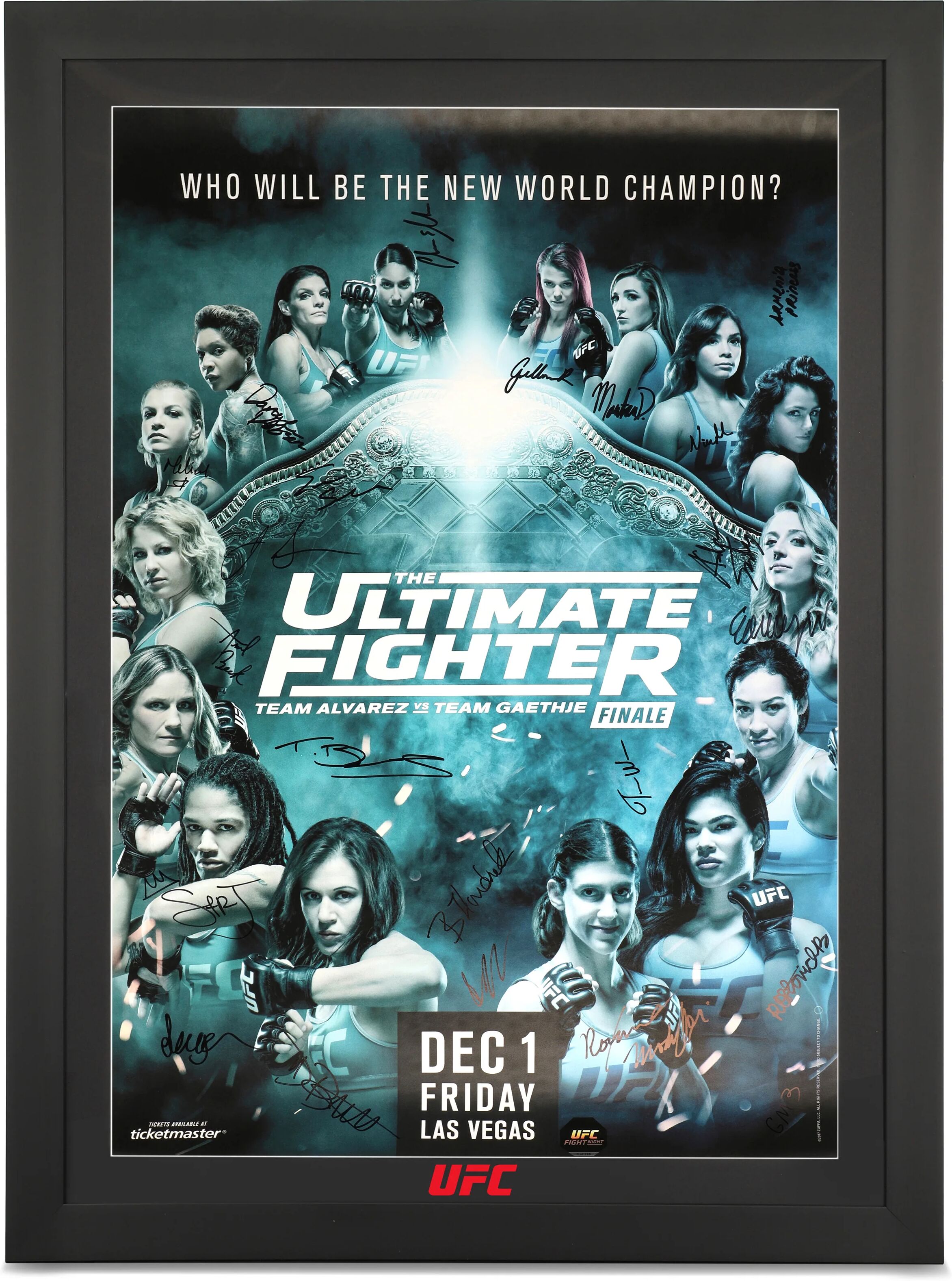 UFC Collectibles TUF 26: Team Alvarez vs Team Gaethje Autographed Event Poster