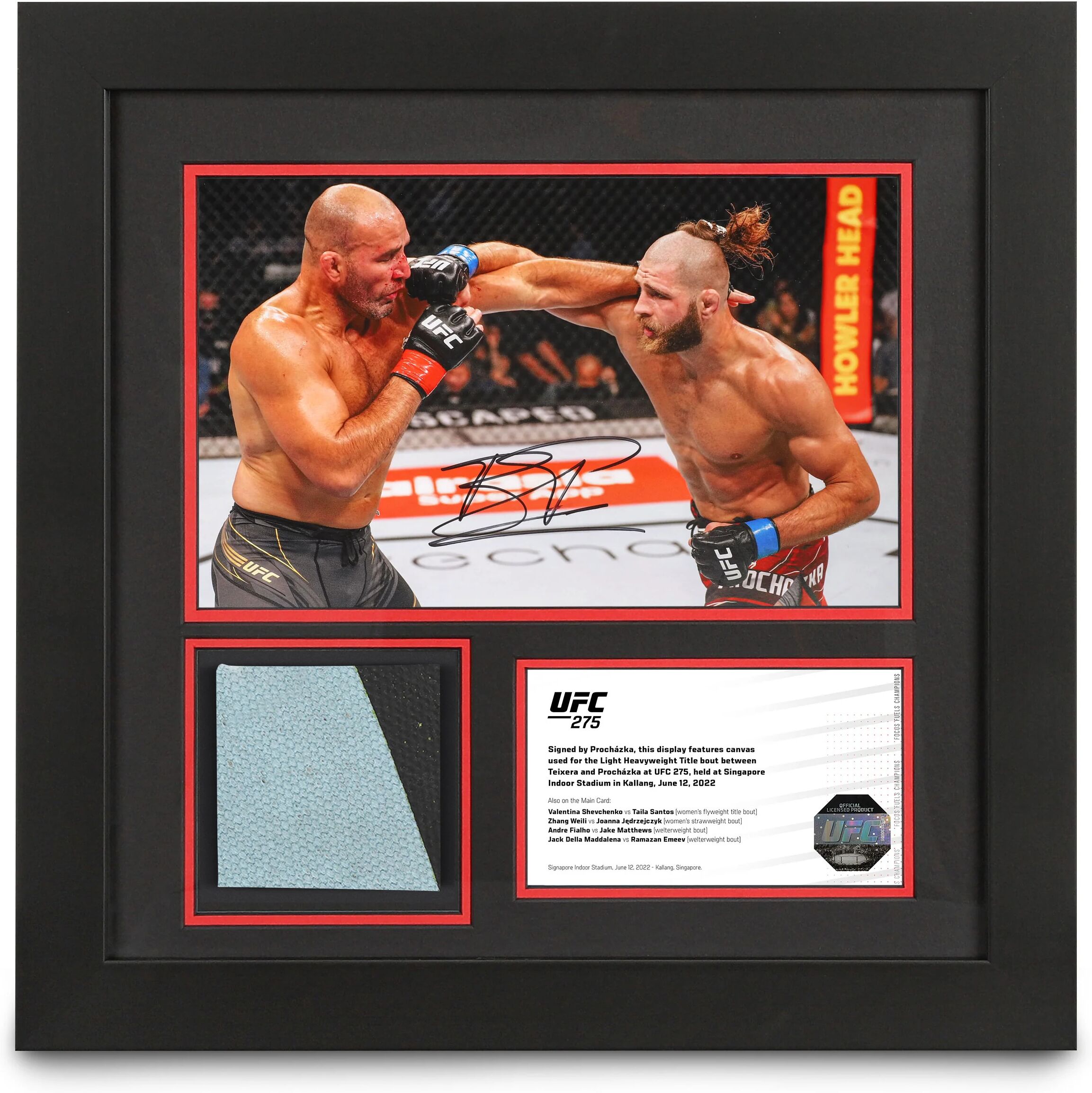 UFC Collectibles Jiří Procházka Signed Canvas & Photo - UFC 275: Teixeira vs Procházka