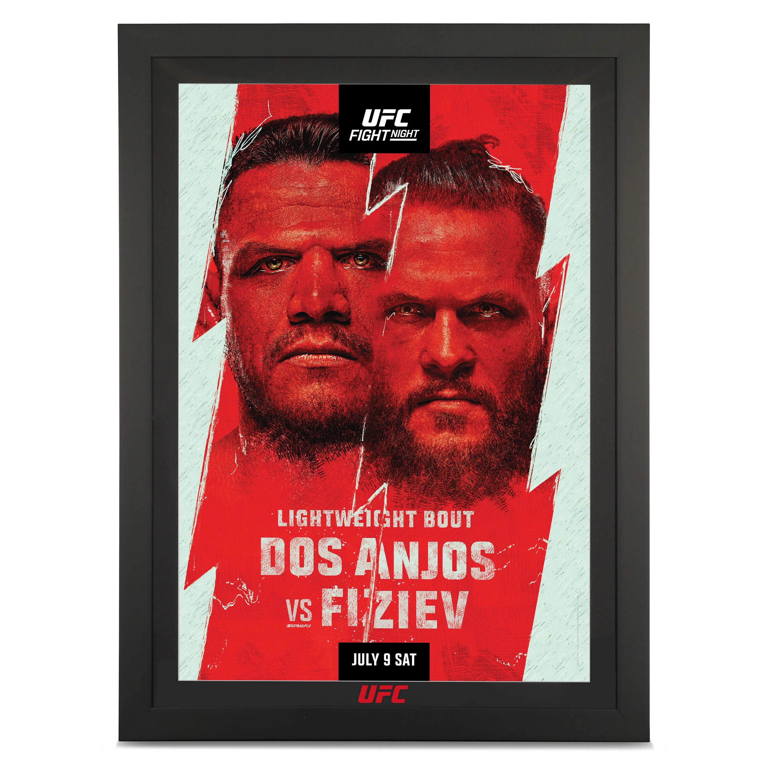 UFC Collectibles UFC Fight Night: Dos Anjos vs Fiziev Autographed Poster