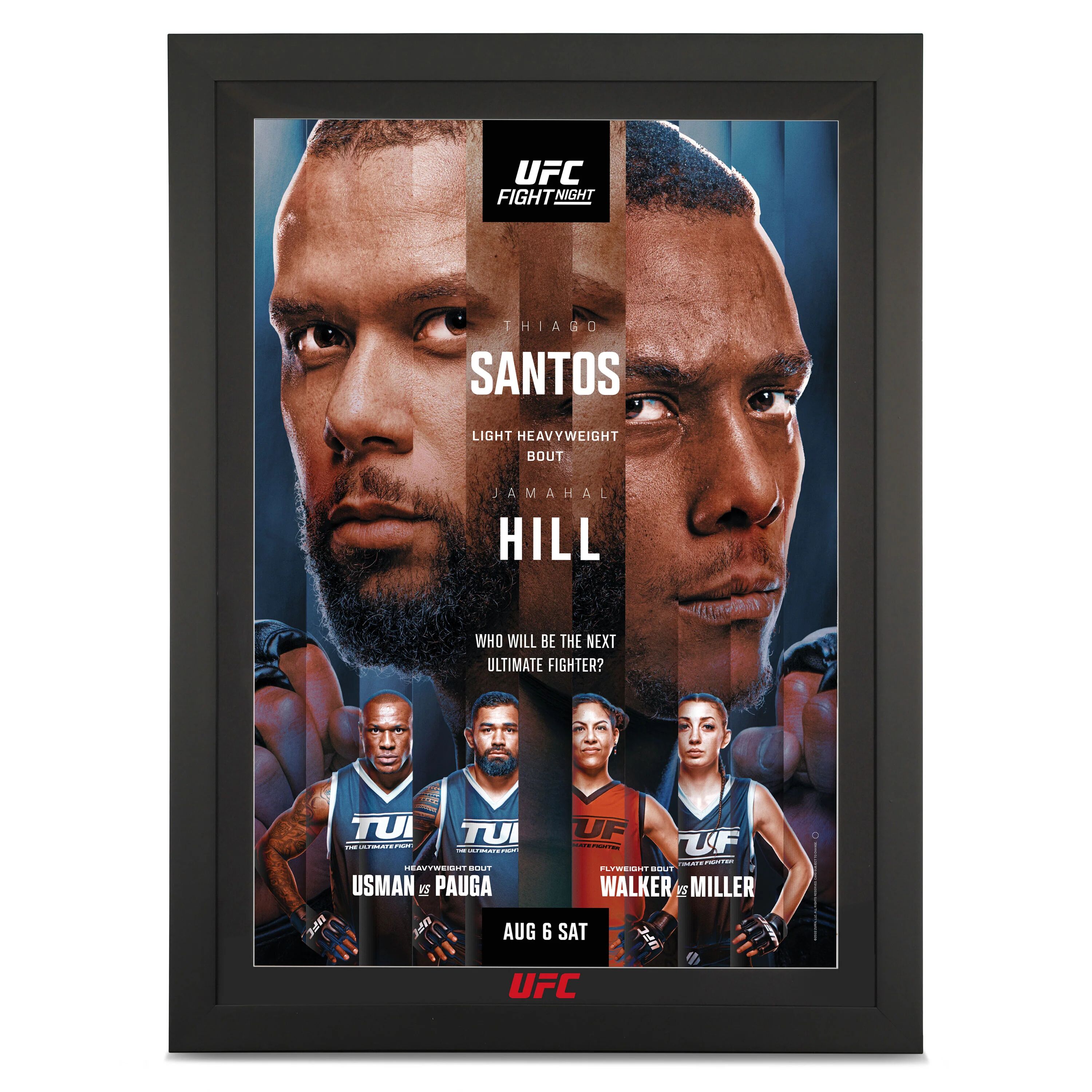 UFC Collectibles UFC Fight Night: Santos vs Hill Autographed Event Poster