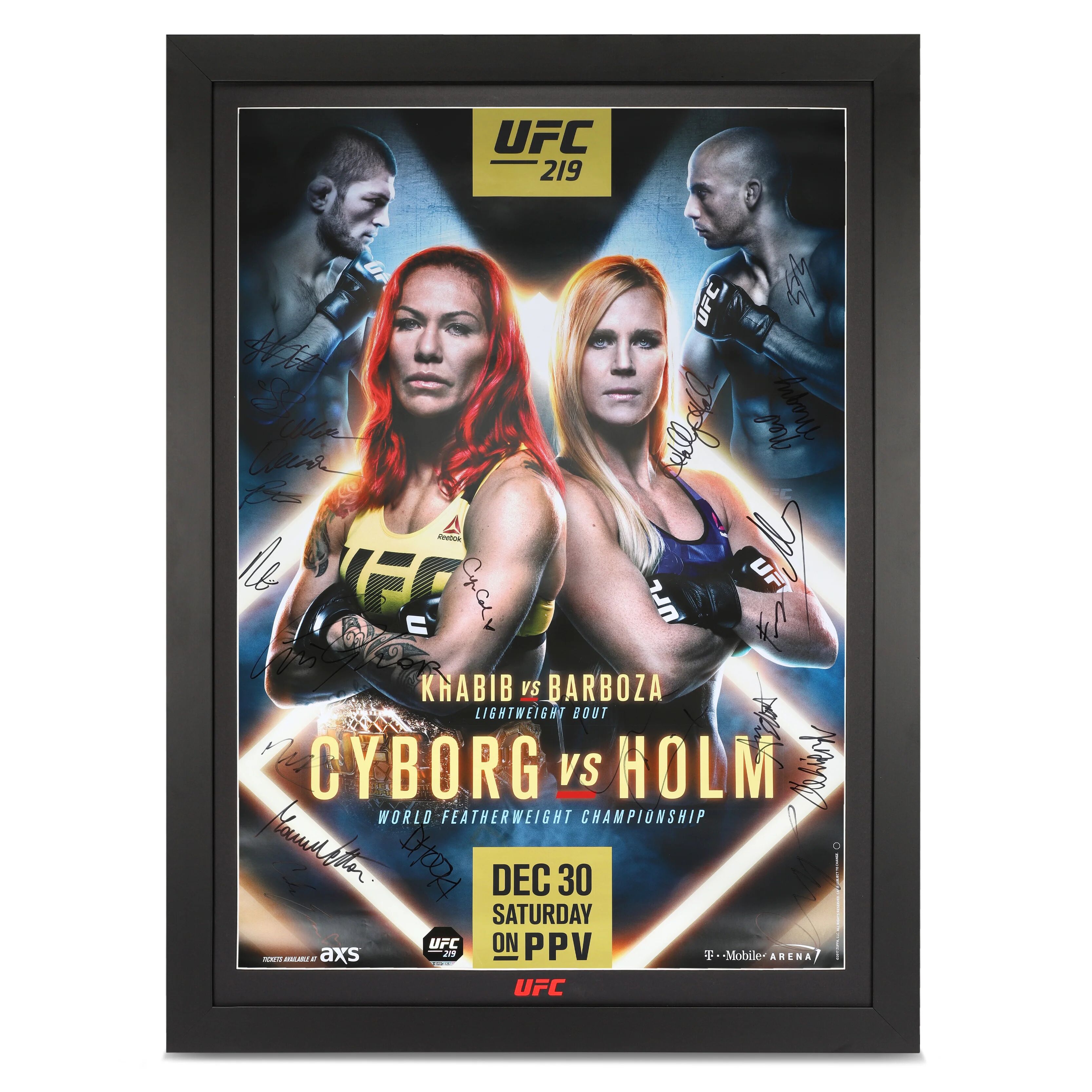 UFC Collectibles UFC 219: Cyborg vs Holm Autographed Event Poster