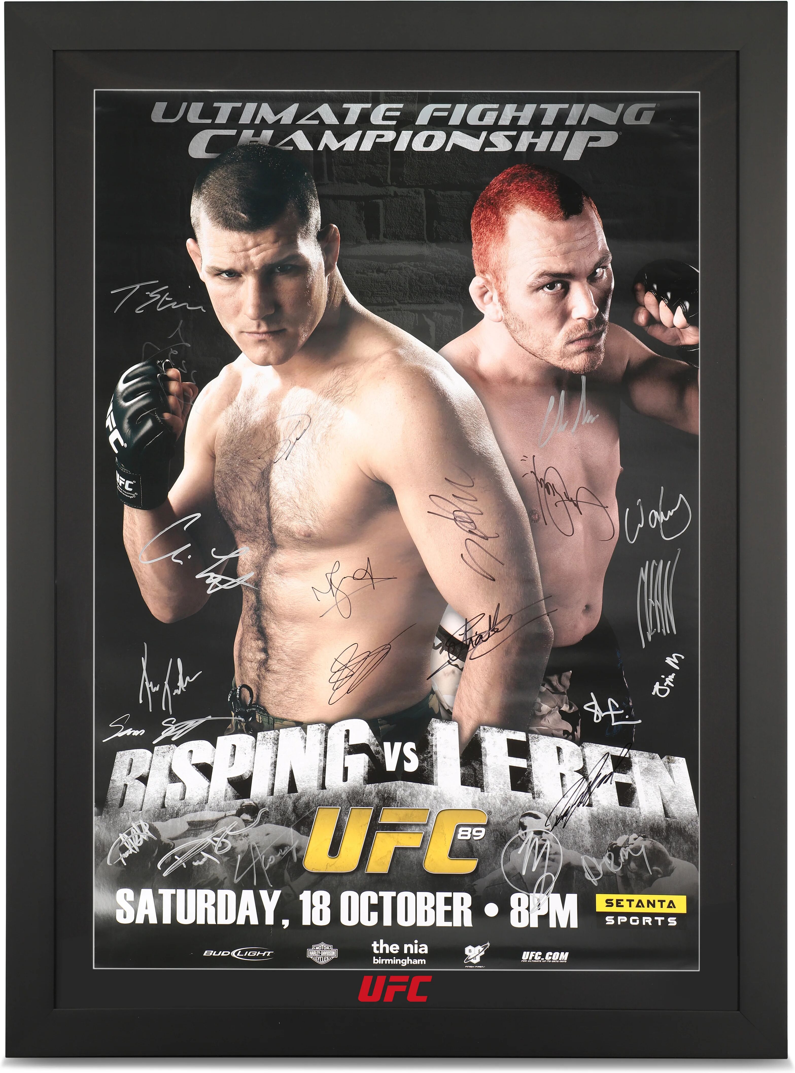 UFC Collectibles UFC 89: Bisping vs Leben Autographed Event Poster